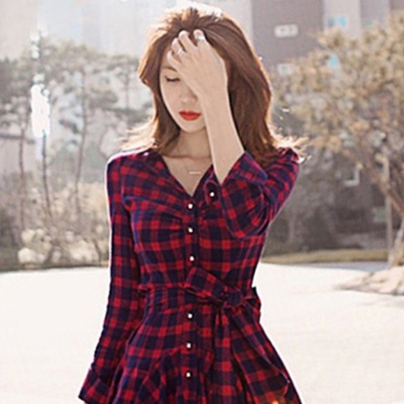 Adjustable wrap Casual mini long sleeve top - Picture 3 of 3